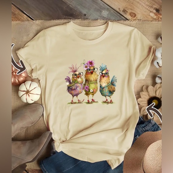 DIGIPRINT Tops - Digiprint Apparel - New No Tags - Large -Charming  Cream Graphic Tee